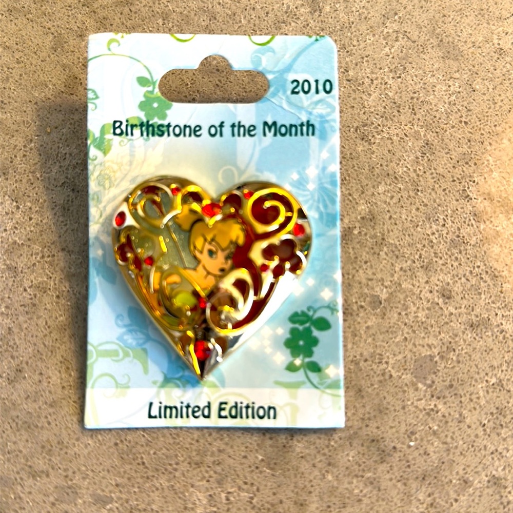 Official Disney Parks Trading Pin 2010 Tinker Bell July Birthstone Pin